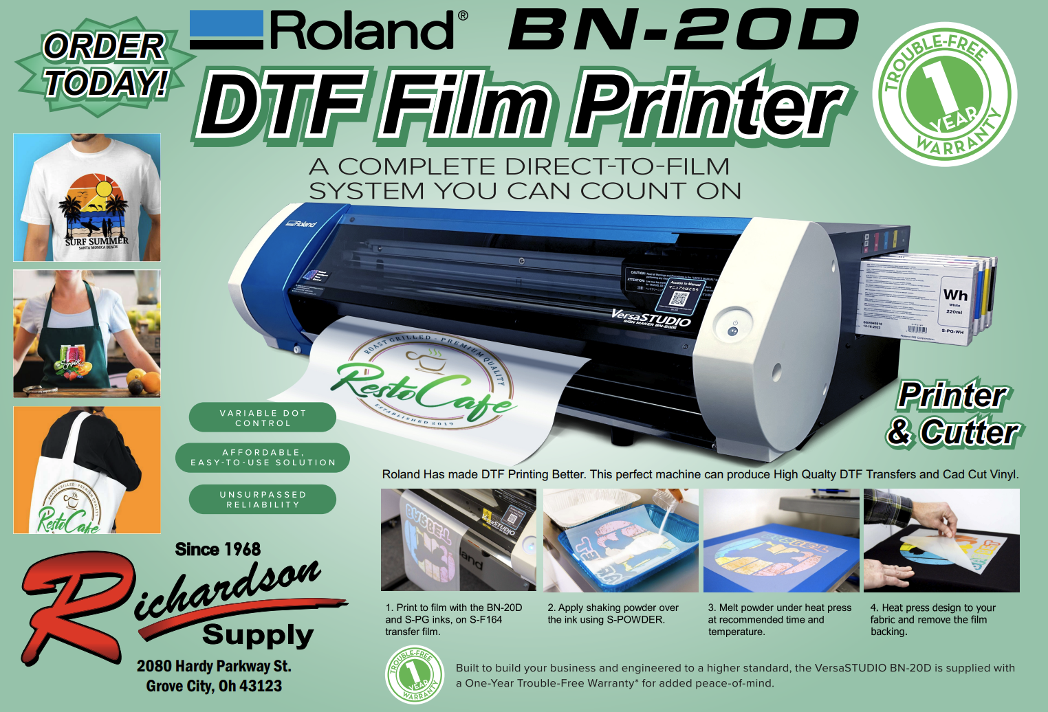 Roland VersaStudio BN-20D Printer/Cutter Bundle with Ink Set and